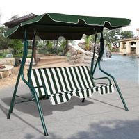 Hollywood Schommel 3-Zits Tuinschommel Schommelbank met Schuifdak Groen/Bruin/Zwart 172 x 154 x 110 cm