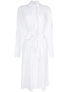 Peter Do robe en coton à taille ceinturée - Blanc