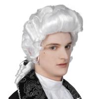 Pruik Barok - wit - heren - lakei - middeleeuwen - edelman - verkleden - carnaval Pruik Barok - wit - heren - lakei - middeleeuwen - edelman - verkleden - carnaval