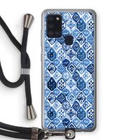 Blauw motief: Samsung Galaxy A21s Transparant Hoesje met koord