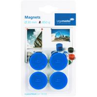 Magneet legamaster 30mm 850gr blauw 4 stuks
