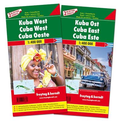 Wegenkaart - landkaart kaartenset Cuba oost en west | Freytag & Berndt Wegenkaart - landkaart kaartenset Cuba oost en west | Freytag & Berndt