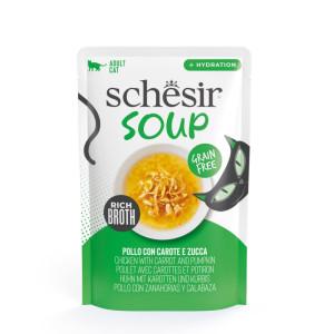 Schesir Cat Soup kip met wortel en pompoen natvoer kat (zakjes) 4 dozen (48 x 40g)