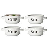 Soepkommen Classic - wit - 4x stuks - 14 x 7 cm - keramiek - soepkommetjes - 470 ml Soepkommen Classic - wit - 4x stuks - 14 x 7 cm - keramiek - soepkommetjes - 470 ml