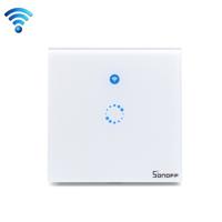 Sonoff T1 Touch 86mm 1 bende 1 gehard glas paneel muur Switch Smart Home lichte aanraking-wegschakelaar compatibel met Alexa en Google Startpagina A