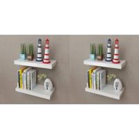 Wandplanken 4 st 40 cm wit