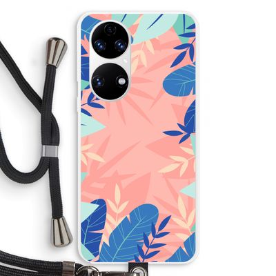 Tropisch: Huawei P50 Transparant Hoesje met koord
