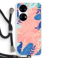 Tropisch: Huawei P50 Transparant Hoesje met koord