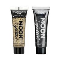 Moon Creations Glittergel fijn set - voor lichaam en gezicht - goud en zwart - thumbnail