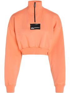 Karl Lagerfeld Jeans sweat crop à logo imprimé - Orange