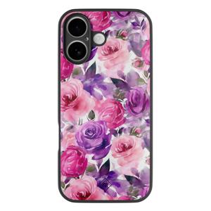 iPhone 16 glazen hardcase - Rosy blooms