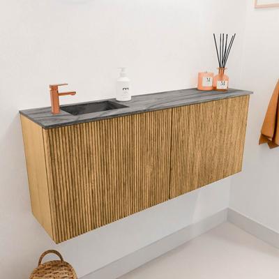 Toiletmeubel Mondiaz Joya Dlux | 100 cm | Meubelkleur Oak | Faye wastafel Sombra Wasbak Links | 1 kraangat