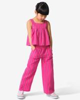 HEMA Kinderbroek wide fit strepen donkerroze (donkerroze)