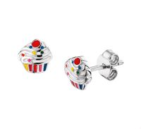 TFT Oorknoppen Cupcake Zilver Gerhodineerd Glanzend 7 mm x 7 mm