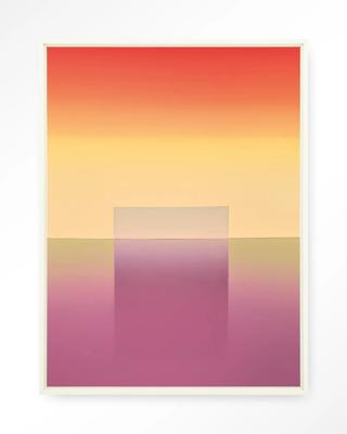 Urban Cotton Wandkleed 'Gradient 1' 145 x 190cm in Floating Frame - off white