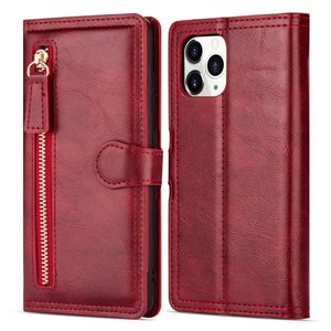 iPhone 12 Mini hoesje - Bookcase - Pasjeshouder - Portemonnee - Rits - Kunstleer - Rood