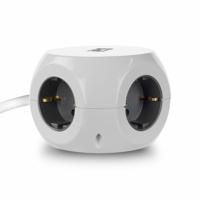 ACT Connectivity Stekkerdoos kubus met 3 stopcontacten, 30W Power Delivery USB-C/A poorten, kabellengte 1,5m - thumbnail