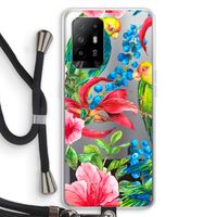 Papegaaien: Oppo A94 5G Transparant Hoesje met koord