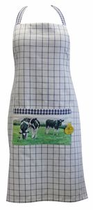 Wiebe van der Zee schort ruit blauw koe
