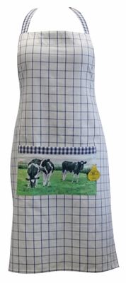 Wiebe van der Zee schort ruit blauw koe