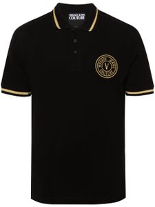 Versace Jeans Couture polo en coton à logo brodé - Noir