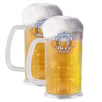 Bierpullen - 2x st - 500 ml - hard plastic - bierglas - halve liter - bier beker - Oktoberfest