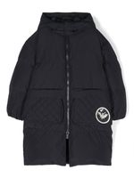 Emporio Armani Kids veste matelassée à patch logo - Bleu - thumbnail