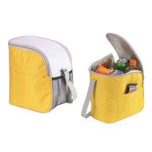 Kleine koeltas/Lunch tas model Glaciaal - 2x - 23 x 16 x 26 cm - 1 vaks - geel/grijs - 9 Liter