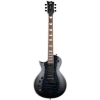 ESP LTD Deluxe EC-1000 Piezo QM See Thru Black linkshandige elektrische gitaar - thumbnail