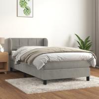 Boxspring met matras fluweel lichtgrijs 100x200 cm Boxspring met matras fluweel lichtgrijs 100x200 cm