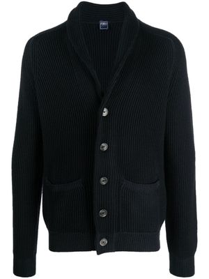 Fedeli cardigan en mérinos à design nervuré - Noir