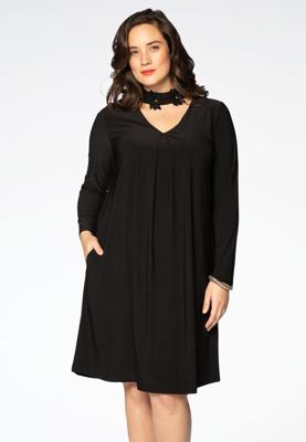 Yoek Jurk met bloemen | Zwart | Maat 38/40