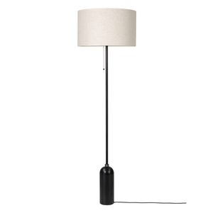 Gubi Gravity Vloerlamp Zwart Staal - Canvas Kap