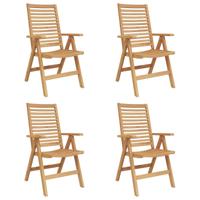 Tuinstoel 4 pcs Bruin 52 x 64.5 x 108 cm Massief teakhout
