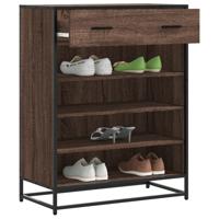 Schoenenkast 75x38x97,5 cm bewerkt hout en metaal bruin eiken