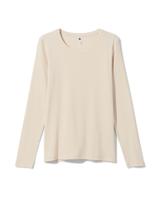 HEMA Dames T-shirt Clara Rib Gebroken Wit (gebroken wit)