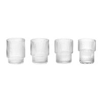 ferm LIVING Ripple Drinkglazen Set van 4 - Clear