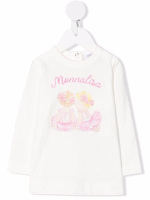 Monnalisa t-shirt à imprimé graphique - Blanc