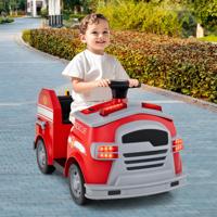 Kinder Brandweer Schuifauto 12V Brandweerauto met Schep & Brandblusser Schuifauto Rood