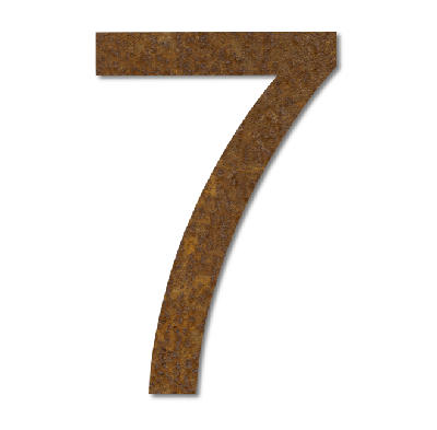 LIROdesign Cortenstaal huisnummer 7 - 29,5 cm - per stuk