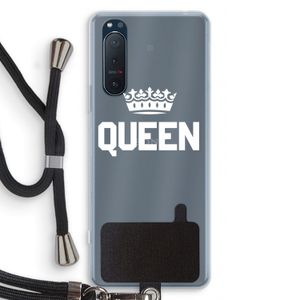 Queen zwart: Sony Xperia 5 II Transparant Hoesje met koord