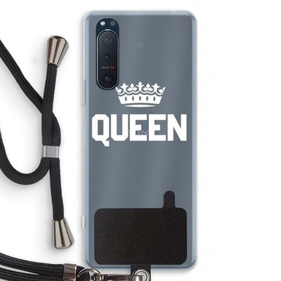 Queen zwart: Sony Xperia 5 II Transparant Hoesje met koord