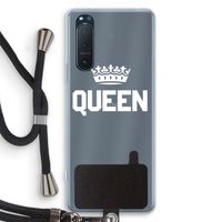 Queen zwart: Sony Xperia 5 II Transparant Hoesje met koord