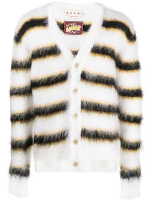 Marni cardigan à rayures - Blanc