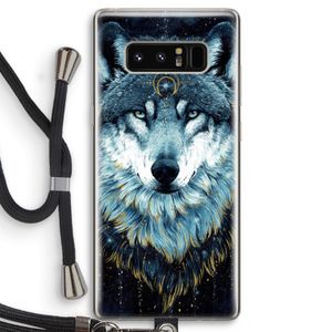 Darkness Wolf: Samsung Galaxy Note 8 Transparant Hoesje met koord
