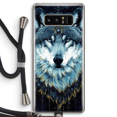 Darkness Wolf: Samsung Galaxy Note 8 Transparant Hoesje met koord