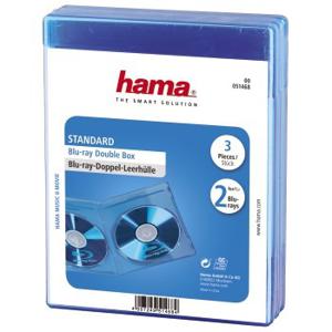 Hama Blu-ray Disc Double Jewel Case, 3 pcs./pack, blue 2 schijven Blauw