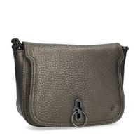 Manfield leren crossbody tas donkergrijs - thumbnail
