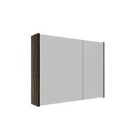 Saniclass Holz Frame Spiegelkast - 80x63x16cm - inclusief zijpanelen - Eiken charcoal SW1420837/SW1212816