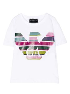 Emporio Armani Kids t-shirt à logo imprimé - Blanc